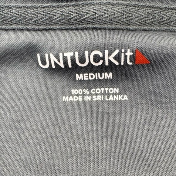 UNTUCKit Gray Long Sleeve Polo with Red Accent - Picture 5 of 7
